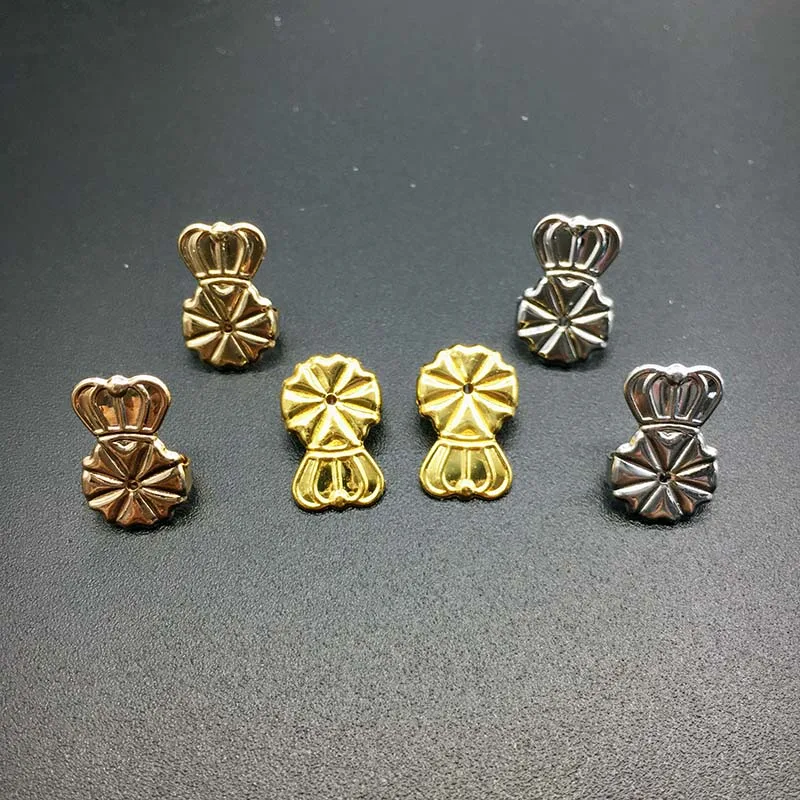 20 шт Медь Королевская корона Форма креплений для сережек кепки с заклепками Для