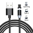 Магнитный зарядный usb-кабель для iPhone XR Micro USB Магнитный кабель type C Магнитный зарядный кабель Быстрая зарядка