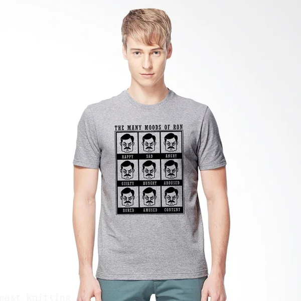 

The Many Moods Of Ron Short Sleeve T-shirt Tees Plus Size Cotton Mens Tops Shirt