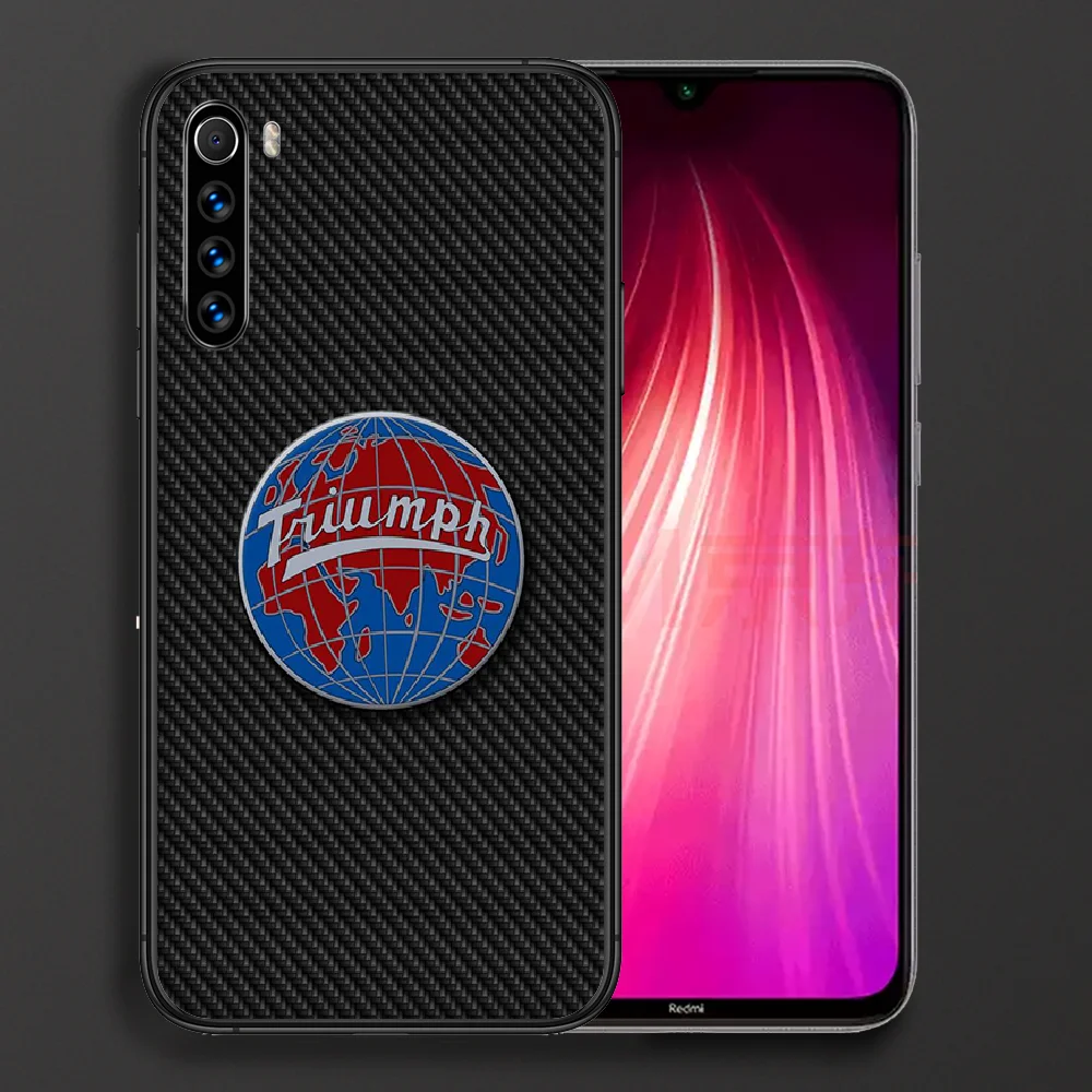 

Triumph motorcycle logo Phone case For Xiaomi Redmi Note 7 8 8T 9 9S 4X 7 7A 9A K30 Pro Ultra black cell cover luxury coque