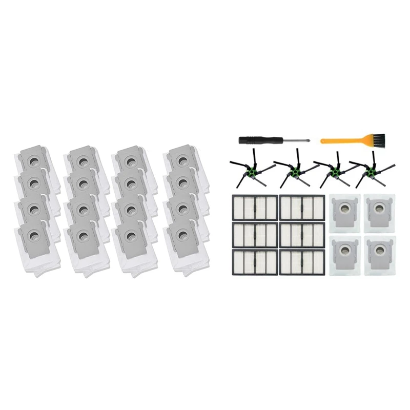 

2 Set Vacuum Cleaner Accessories: 1 Set Cleaning Brush, Filter Screen, Side Brush Cleaning Kit & 1 Set Vacuum Bags
