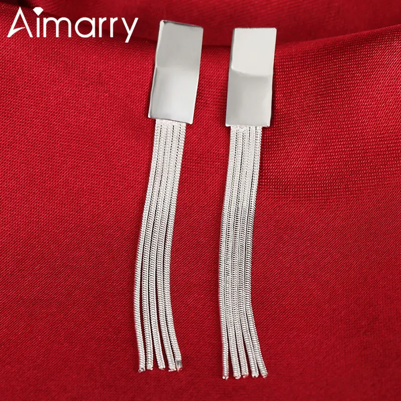 

Aimarry 925 Sterling Silver Charm Geometric Bar Earrings For Women Party Birthday Gifts Wedding Fashion Jewelry
