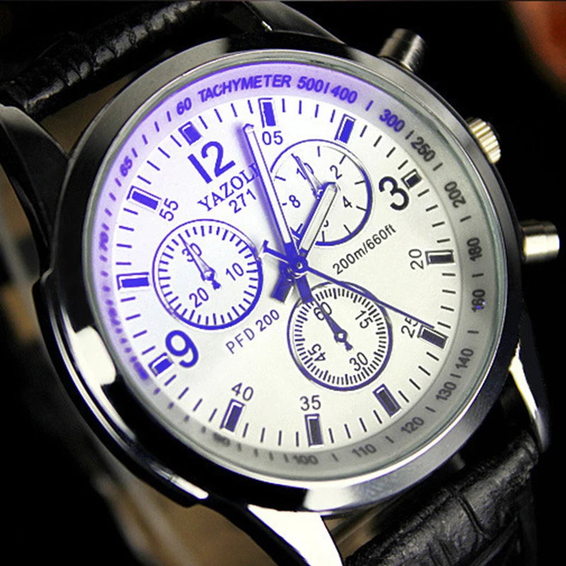 Роскошный Бизнес футляр для наручных часов PU кожаный ремешок часы кварцевые