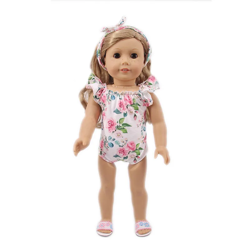

For 18 Inch American&43Cm Baby New Born Doll ClothesOur Generation , Gifts Strapless Jumpsuit 2 Piece, Jumpsuit + Hair Band