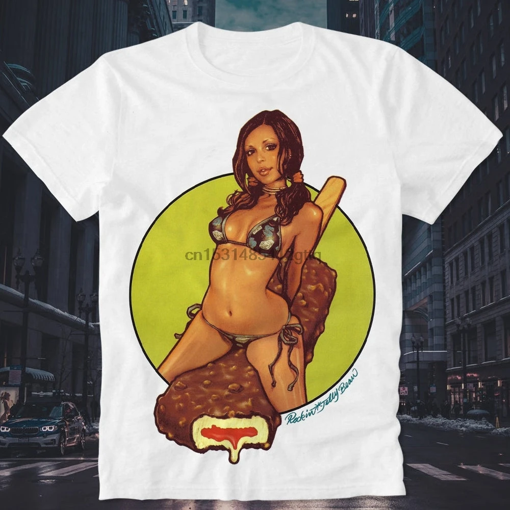 Футболка Rockin Jelly Bean Pin Up сексуальная девушка японское поп-арт Мондо эростика ретро