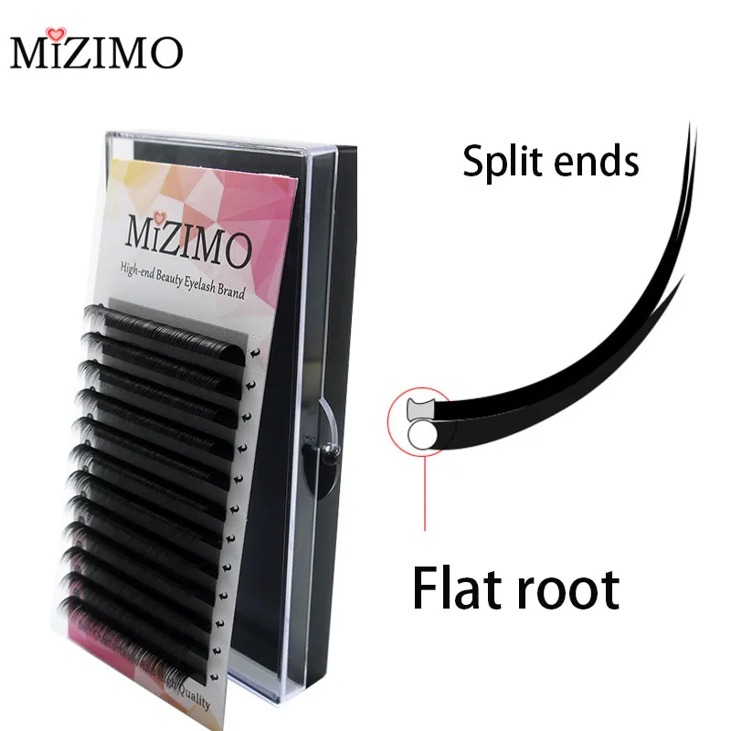 Искусственные ресницы MITZMO 0 150.2 mmc/d/dd овальной формы удлиняющие матовые черные с