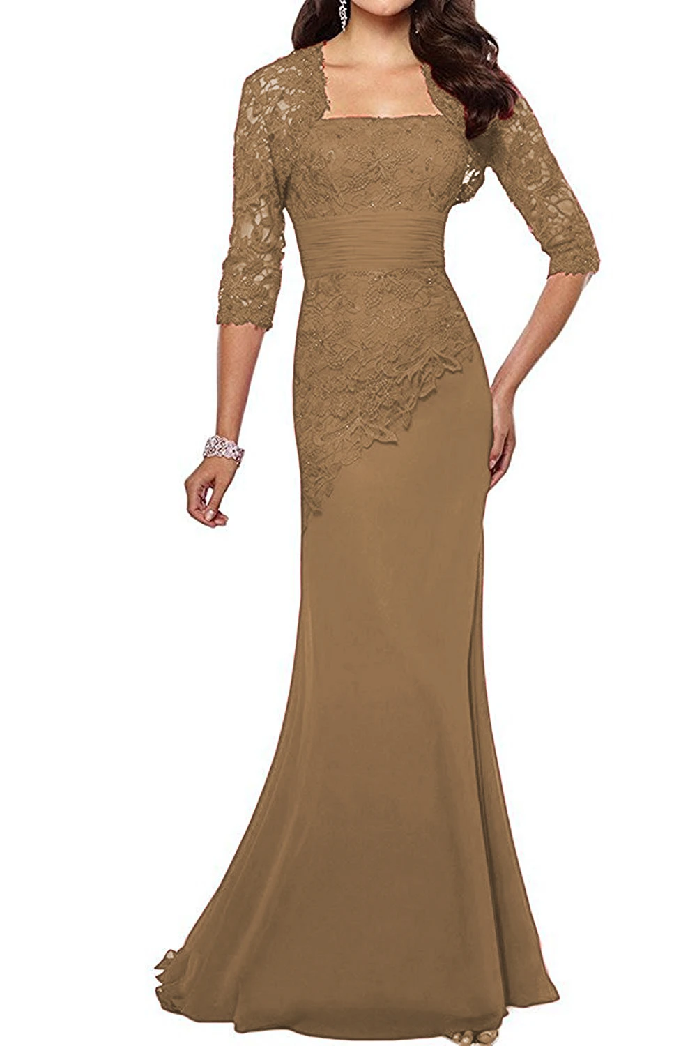 Женское кружевное длинное платье для матери невесты с жакетом вечерние платья