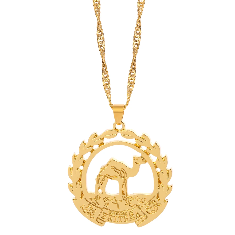 Эритрея карта флаг подвеска колье для женщин и мужчин модные золотые Цвет