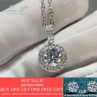 Ожерелье inbeaut, из белого золота 18 карат, с круглой огранкой, с муассанитом