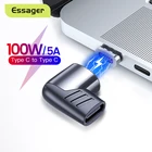 Магнитный адаптер Essager 100 Вт USB Type C папа-USB C мама, магнитный разъем для MacBook Pro Huawei USB-C конвертер