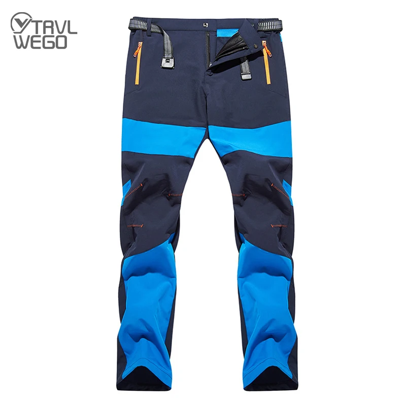 

TRVLWEGO Summer Men Outdoor Quick Dry Sport Hiking Pants Solid Elastic Polyester Trousers Mountaineering Trekking Running