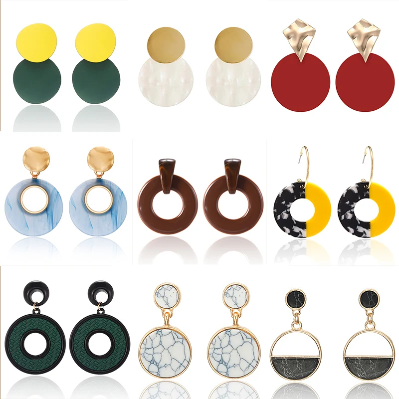2019 большие массивные серьги для женщин акриловая смола ручная работа ацетат