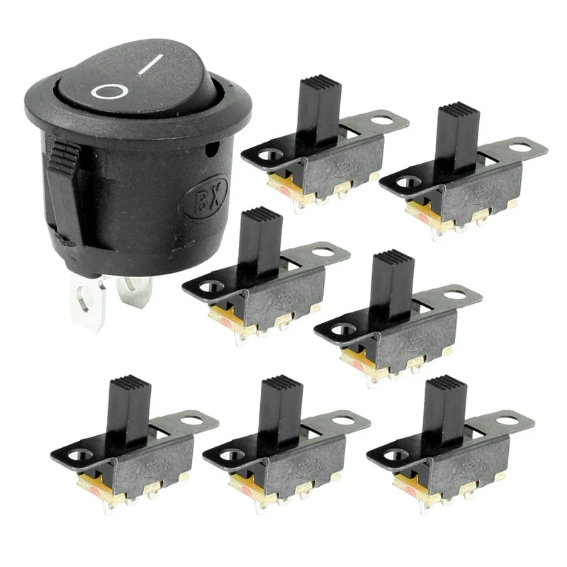 7 шт. 3 Pin 2 Позиции SPST панель ползунковый Переключатель 0.5A 30V DC W кулисный