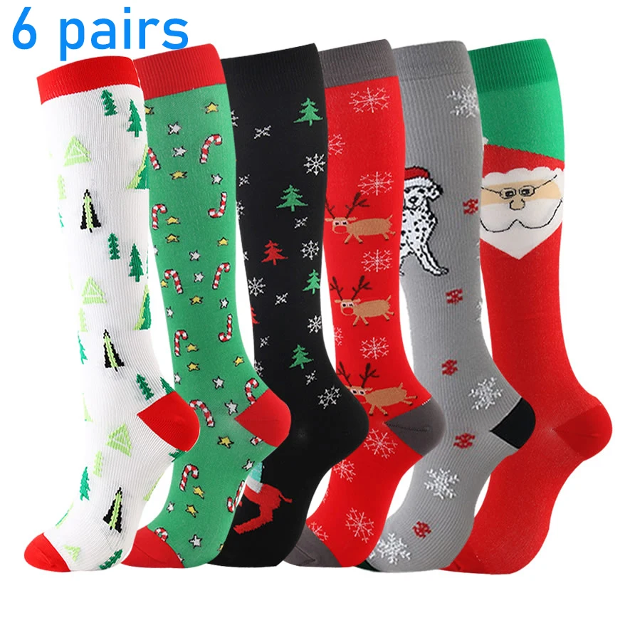 Compression Socks for Men RUNNING 6 Pairs Per Set Outdoor Sport Accessory Footwear Sport Socks