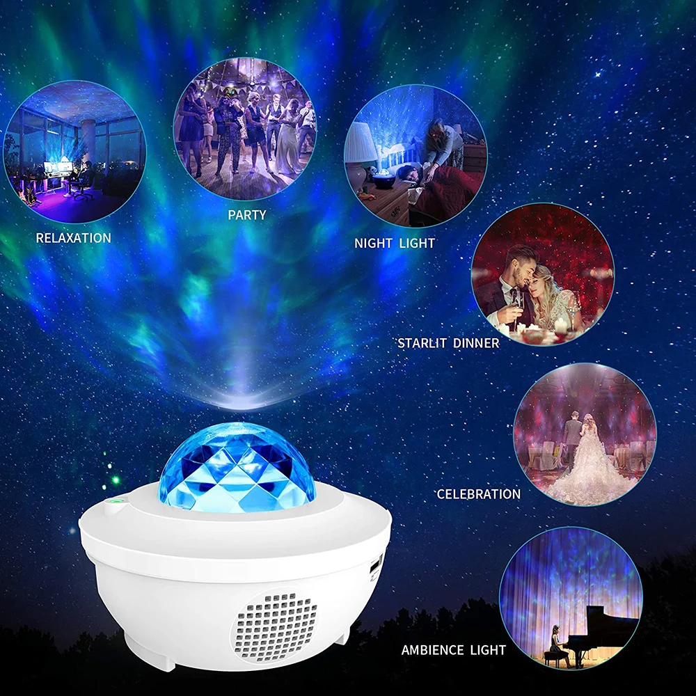 

Romantic LED Galaxy Starry Night Light Bluetooth Voice-activated Laser Light Starry Sky Projector Kids Gifts Bedroom Decoration