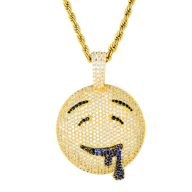 Кулон и ожерелье для мужчин в стиле хип-хоп из меди с цирконом | Украшения