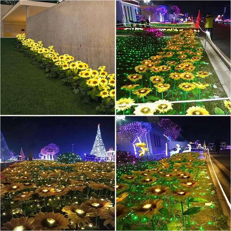 OUFULA газонное освещение на солнечной лампы Подсолнух Водонепроницаемый