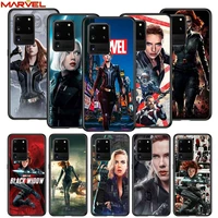 black widow marvel cool for samsung s20 fe ultra plus a91 a81 a71 a51 a41 a31 a21s a72 a52 a42 a02s soft black phone case
