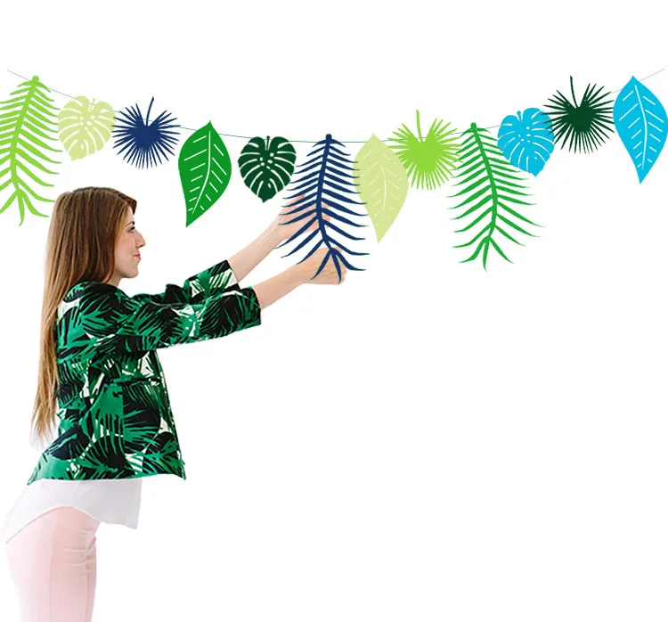 12 флагов 3 м тропические листья баннеры для баннеров вечерние свадьбы дня