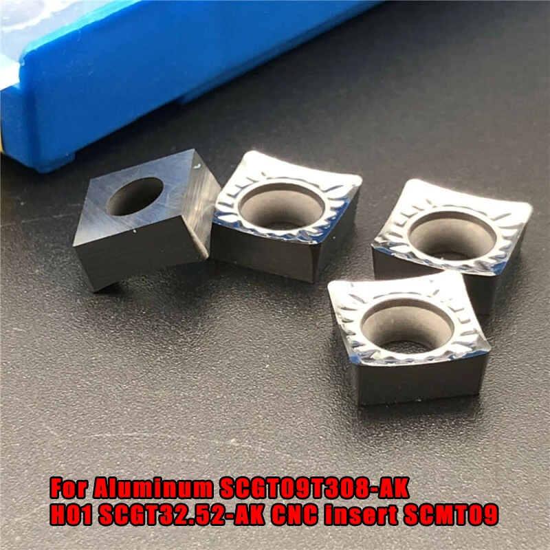 

10pcs Carbide Insert Aluminum SCGT09T308-AK H01 / SCGT32.52-AK CNC Metalworking Manufacturing Indexable Insert SCMT09 Lathe Tool
