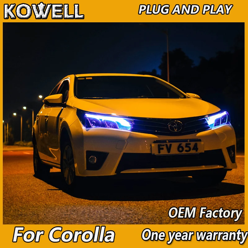 

KOWELL Car Styling Head Lamp for Toyota corolla Headlights 2014 -2017 LED Headlight Bi-Xenon LED DRL crolla Headlight assembly
