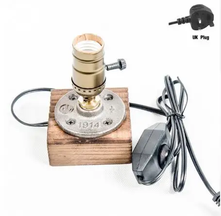 B-Dimming switch Винтажный Настольный светильник, деревянная настольная лампа, романтическая современная настольная лампа с регулируемой яркостью, домашняя романтическая лампа для чтения, офисный светильник Эдисона для учебы - Цвет корпуса: B-Dimming switch