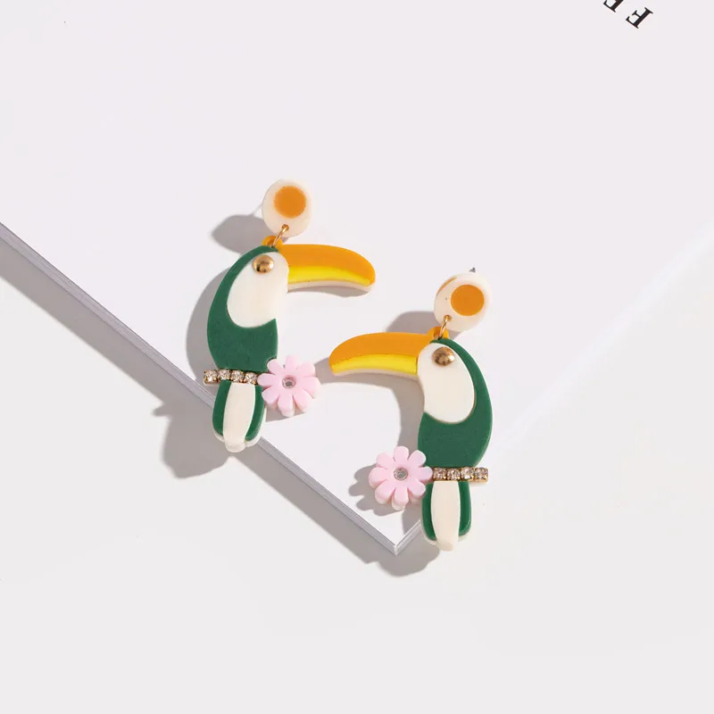 Цветные акриловые шпильки с уксусной кислотой в форме птицы геометрические минималистичные корейские