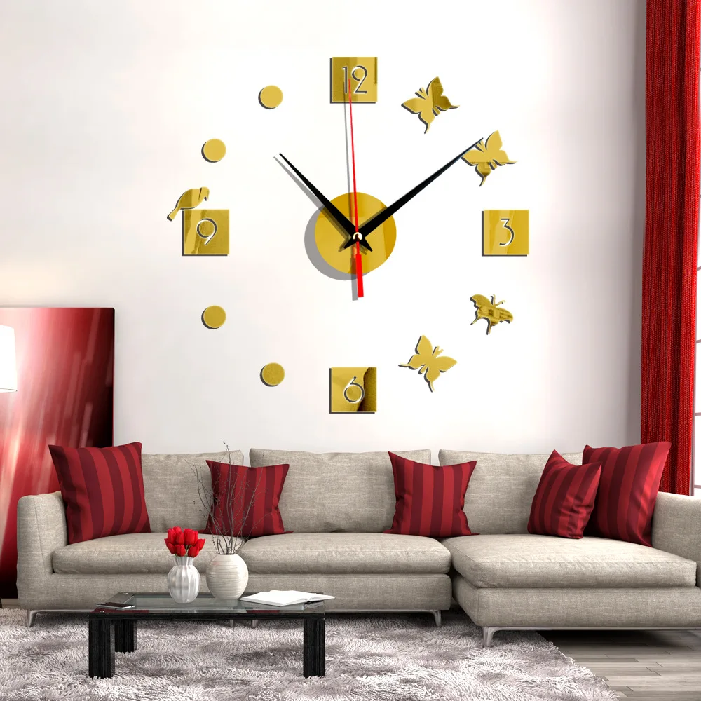 

Цифровые настенные 3d-часы, для детской комнаты, декоративные настенные часы, зеркальные 3d-часы, цифровые часы