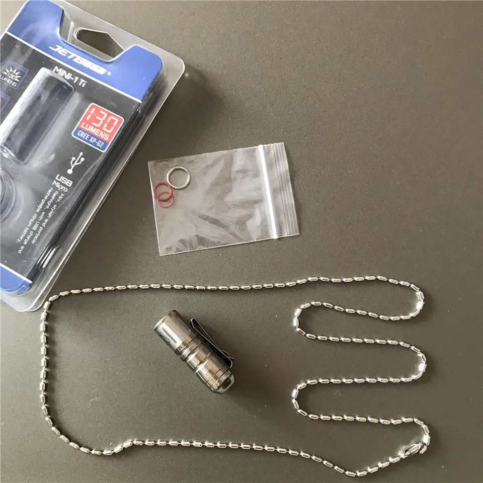 Мини фонарик Jetbeam TI Micro USB перезаряжаемый титановый брелок фонарь лампа с