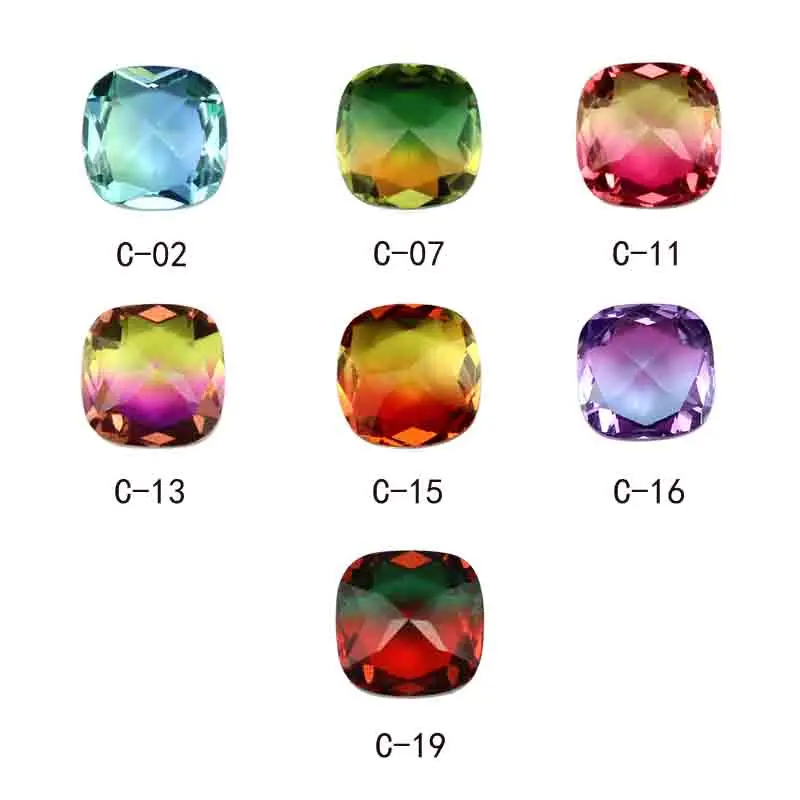 QL Хрустальный Турмалин со стеклянным кристаллом 10 мм толстый квадратный камень с