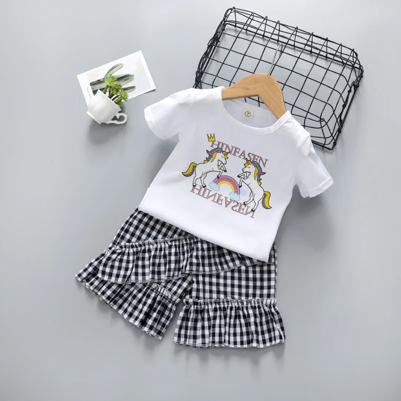 

Kids Clothes Girls Summer Baby Girls Clothes Set Unicorn T-shirt+Shorts Tracksuit Suit Children Clothes For Toddler Girl Outfits
