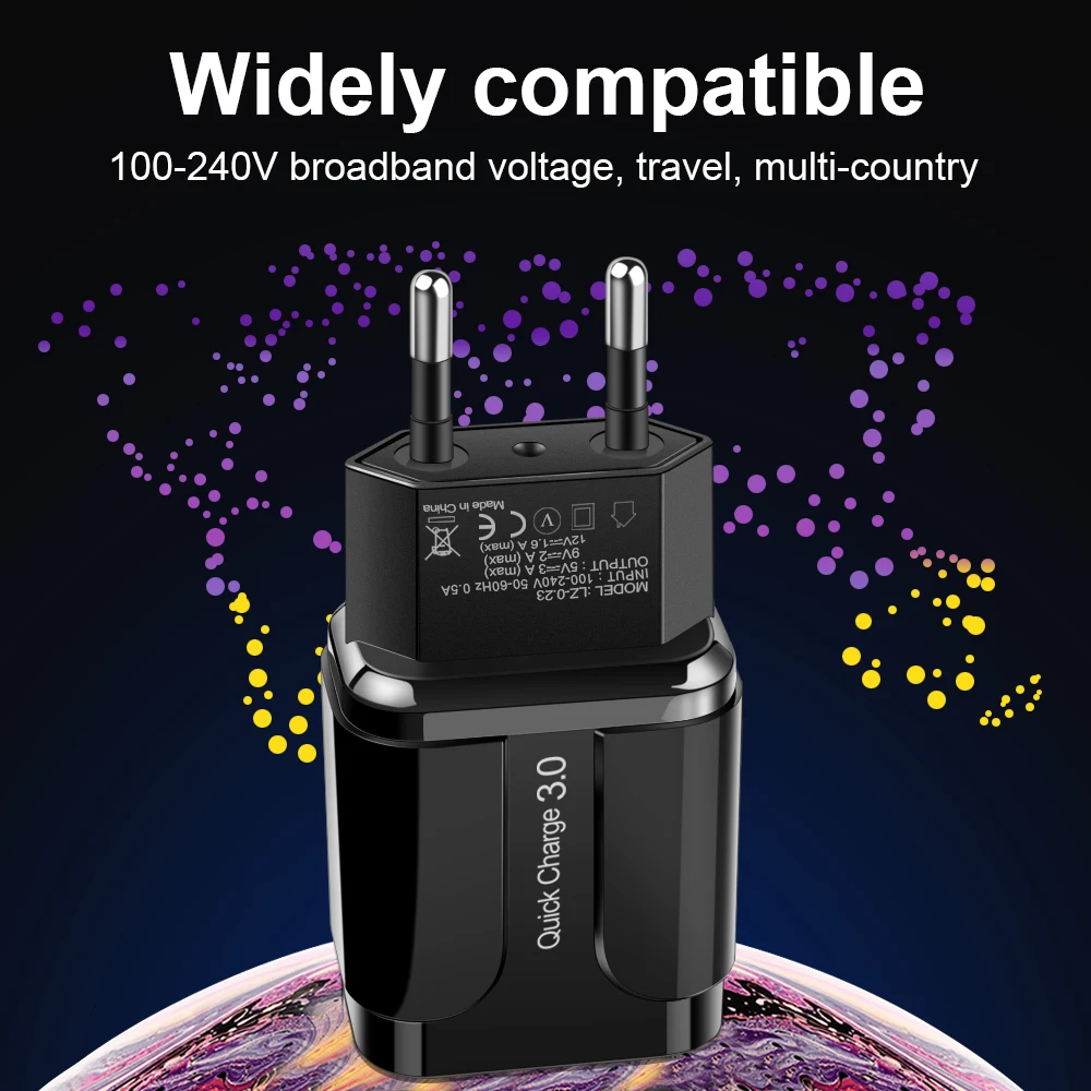 Быстрое зарядное устройство QC 3 0 18 Вт настенный USB адаптер для зарядки и
