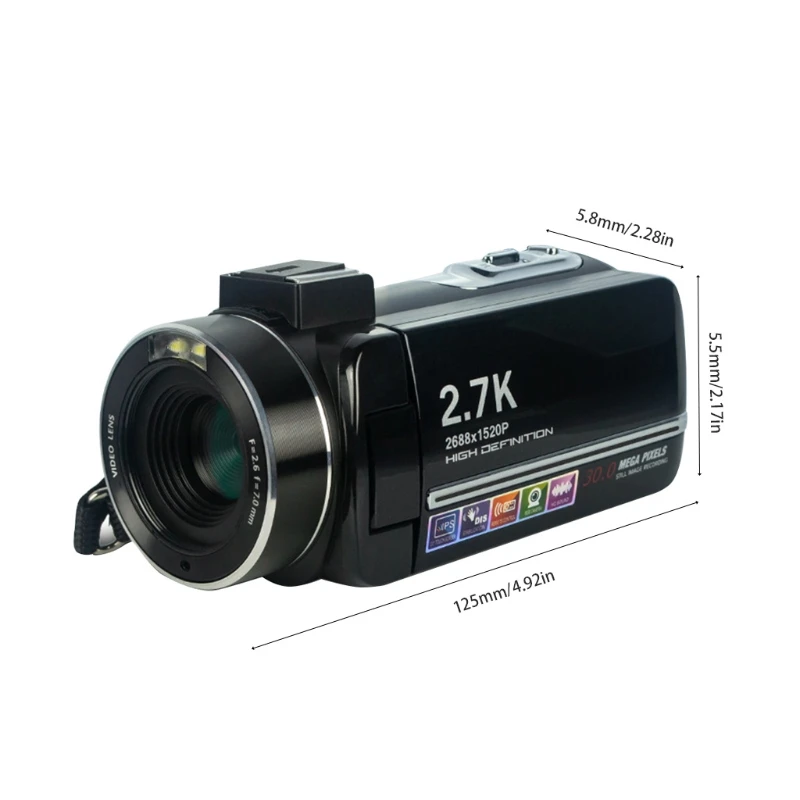 Полноразмерная видеокамера 1520P 30 МП с откидным экраном 3 0 дюйма 2 7 K | Электроника