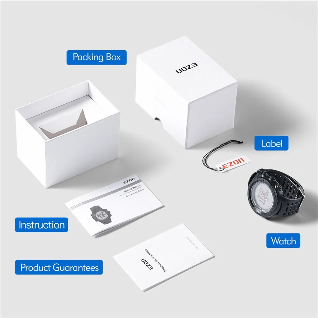 EZON H001H11 Smartwatch блок swich gps шагомер Бег открытый спортивный компас термометр Смарт часы с водонепроницаемым