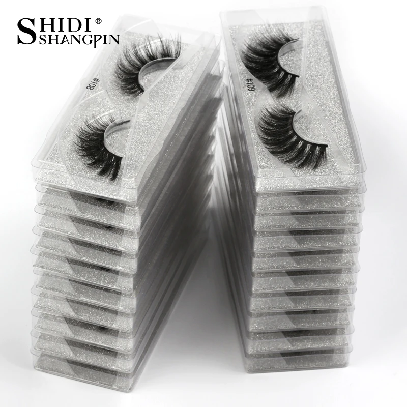 SHIDISHANGPIN fashion false eyelashes wholesale hand made 3d mink volume eyelashes natural messy soft lashes for makeups In Bulk
