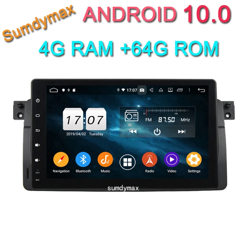 Octa core 1024*600 сенсорный экран android 10 Автомобильный gps стерео для bmw e46 m3 rover 75 с