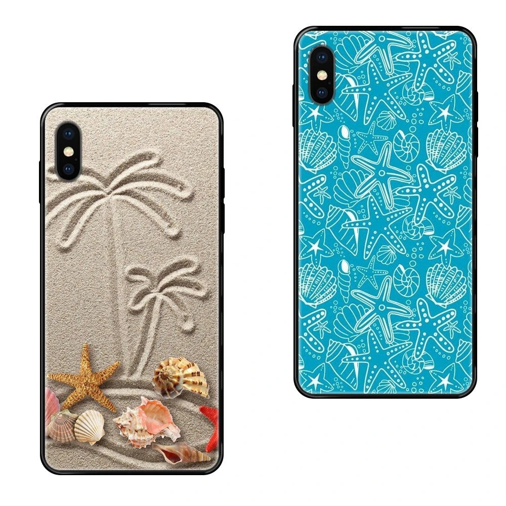 Для Xiaomi Redmi Note 4 5 5A 6 7 8T 9 9S Pro Max Pastel Beach Sea shelles Starfish Mall черный мягкий ТПУ Роскошный