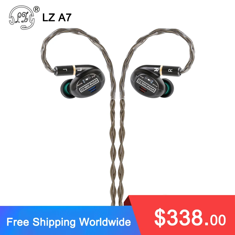 

2021 LZ A7 In Ear Earphone 1 Dynamic+4BA+2Piezoelectric Ceramics Driver Hybrid 7 Unit HIFI IEM Replaceable Tuning Switch MMCX A6