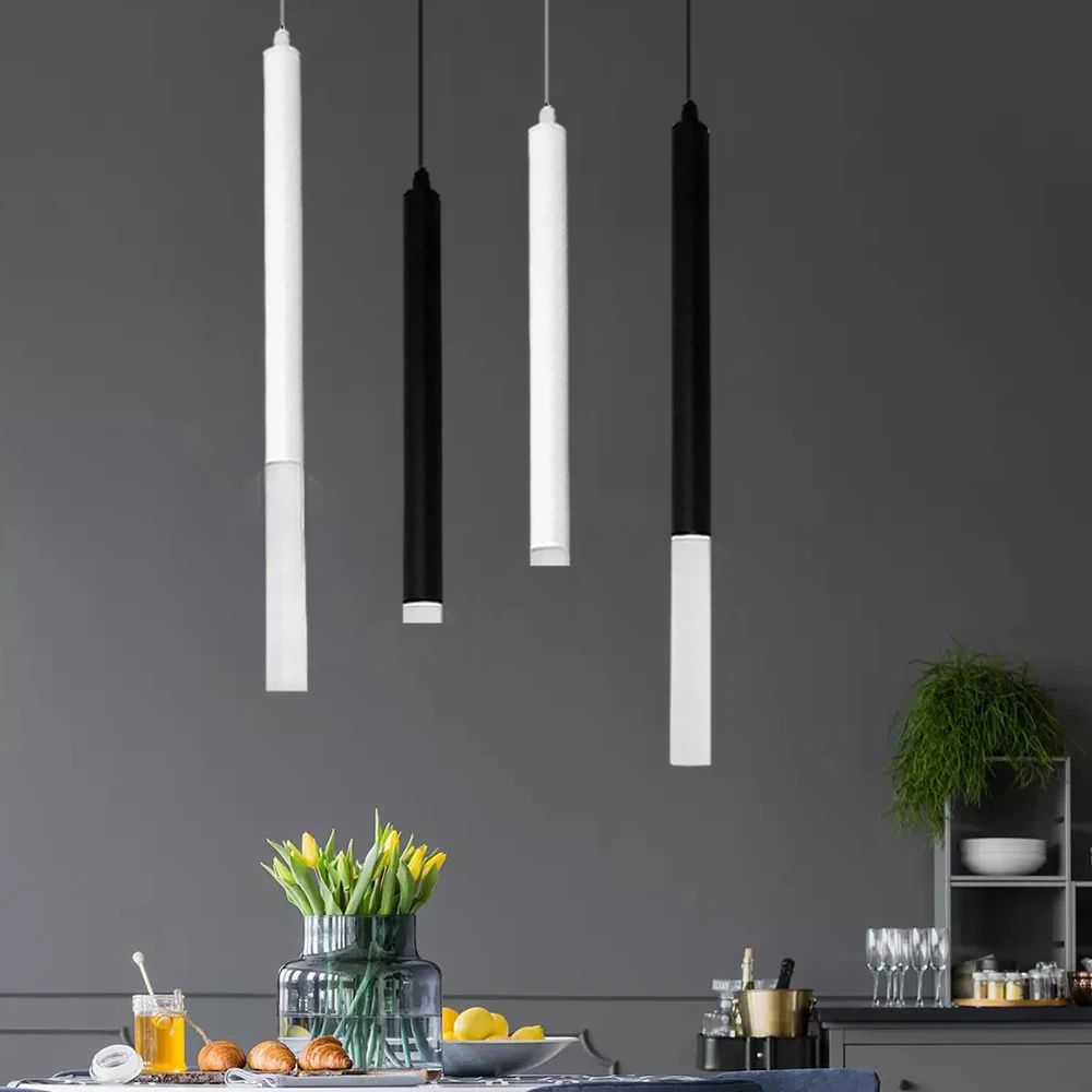 

Led Pendant Lamp 1 Inch Cylinder Pipe for Kitchen Island Dining Room Shop Bar Counter Decoration Hanging Light Kitchen Lamp
