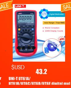 UNI-T UT120A/B/C карманный размер тип Цифровые мультиметры 4000 счетчик дисплей Автоматический диапазон непрерывности зуммер DC измерители напряжения тестеры