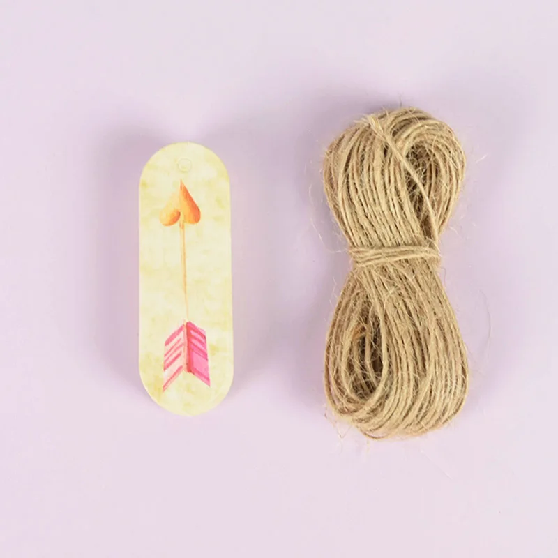 50 шт. крафт Бумага бирки в виде сердца со стрелой фигурные карточки собственными