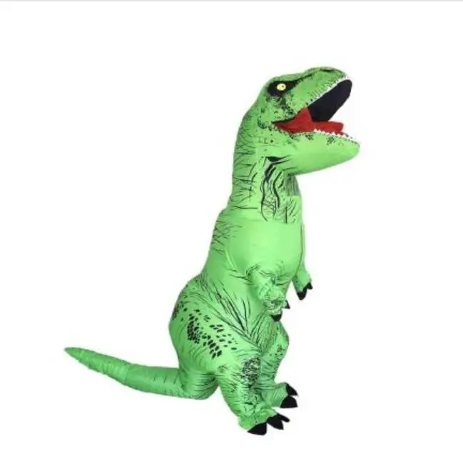 Армейский зеленый T-REX для взрослых, надувной костюм, Рождественский косплей, динозавр, животный комбинезон, костюм на Хэллоуин для женщин и мужчин, мультяшный талисман - Цвет: Армейский зеленый