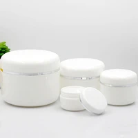 50pcslot plastic empty makeup jar pot 20g30g50g100g refillable bottles travel face cream lotion cosmetic container white