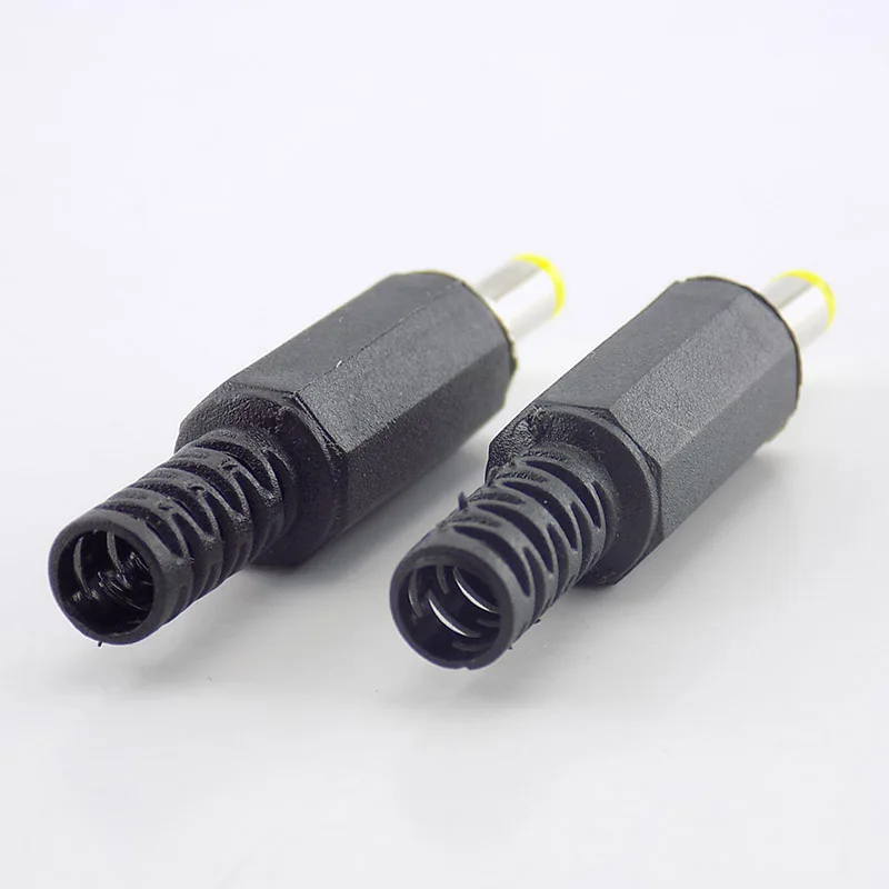2/5/10pcs DC Male Power Plug Electrical Socket Adapter Connector Plastic Handle Yellow Head Headphone Microphone Converter L19 |