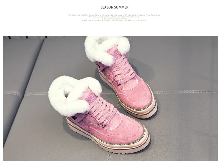 SWYIVY Chaussures Femme Platform Snow Boots Increased Wedge Women Winter Boots Fashion Winter Ankle Boots For Women Shoes