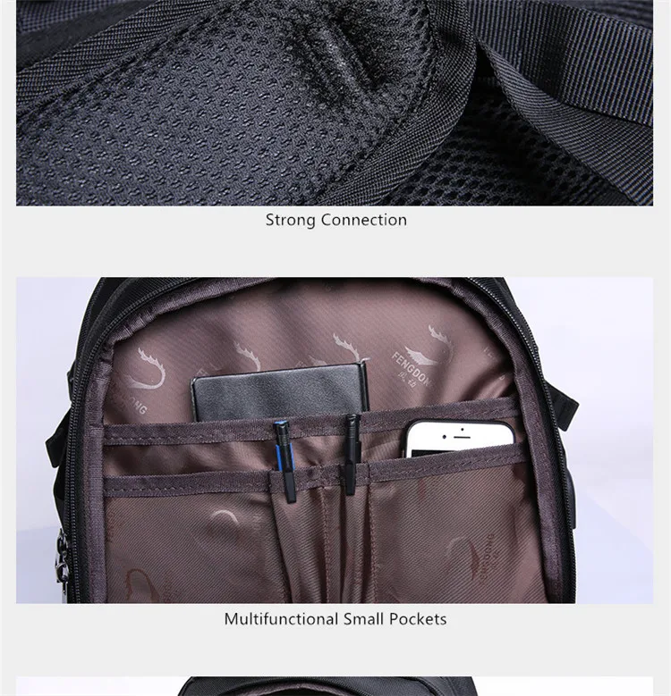 FengDong черный водонепроницаемый большой школьный рюкзак usb сумка мужские дорожные сумки для мальчиков сумка для ноутбука 15,6 школьные ранцы для мальчиков школьная сумка