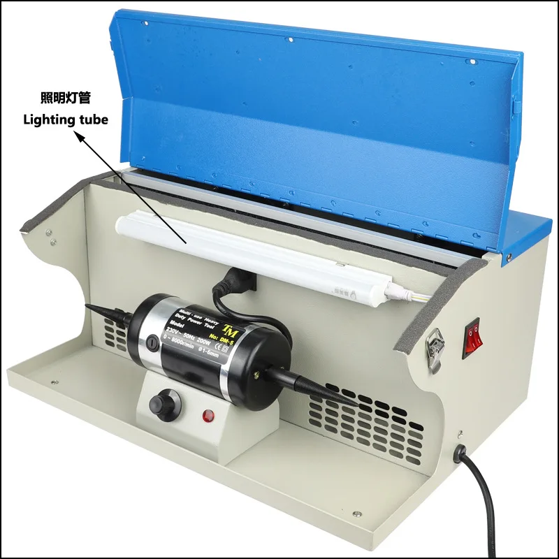 

110v/220v Desktop Vacuuming Polisher With Tube Stepless Speed Regulation Polisher Gold Silver Jewelry Polishing Tools