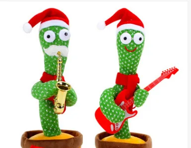 Cactus de baile electr&oacute;nico mejorado para ni&ntilde;os, decoraci&oacute;n de baile, regalo divertido, juguetes de Educaci&oacute;n Temprana, tejido de punto, juguetes de peluche-4