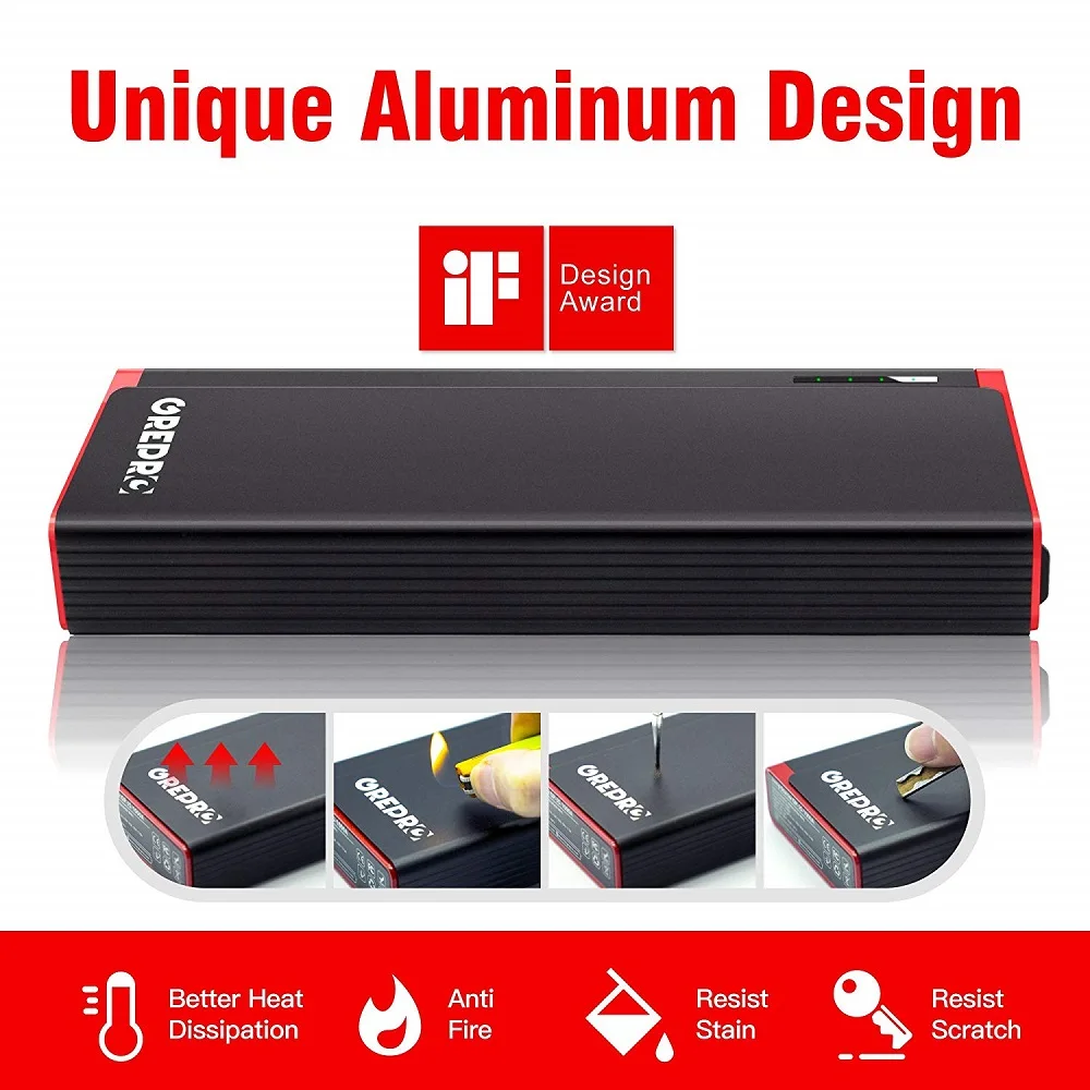 Пусковое устройство Grepro пусковое для автомобильного аккумулятора портативное