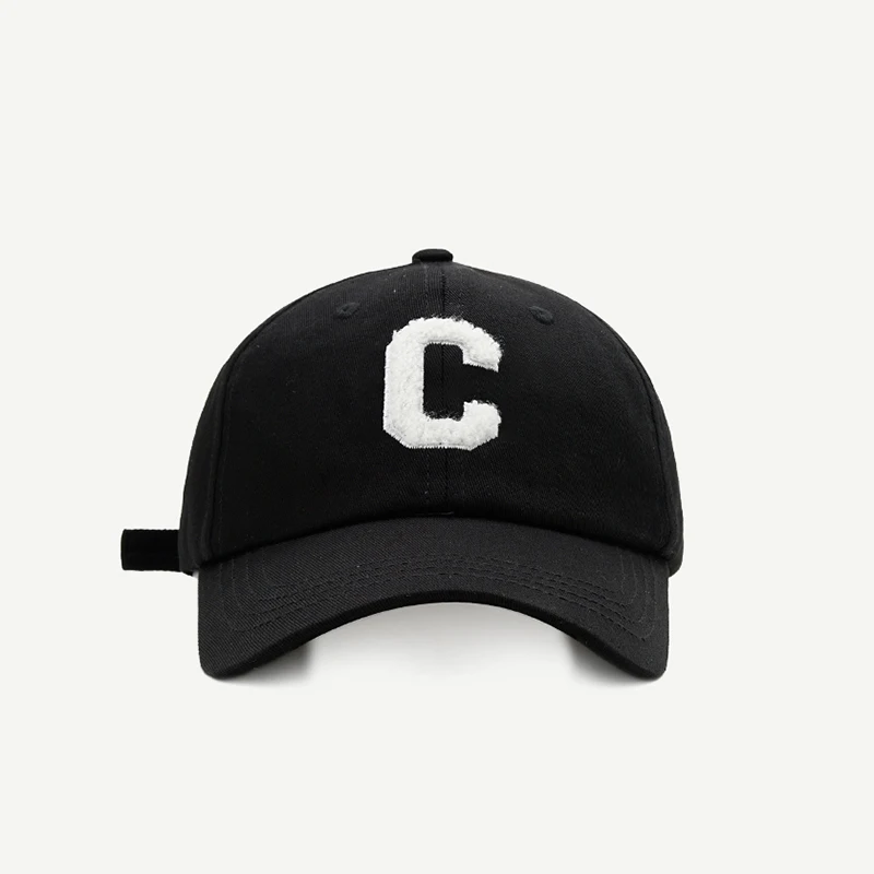 

3D Fluff Embroidery C Men's Baseball Cap Snapback Kpop Hip-Hop Summer Hat Cotton Women's Hat Cotton Sun Hat BQM083